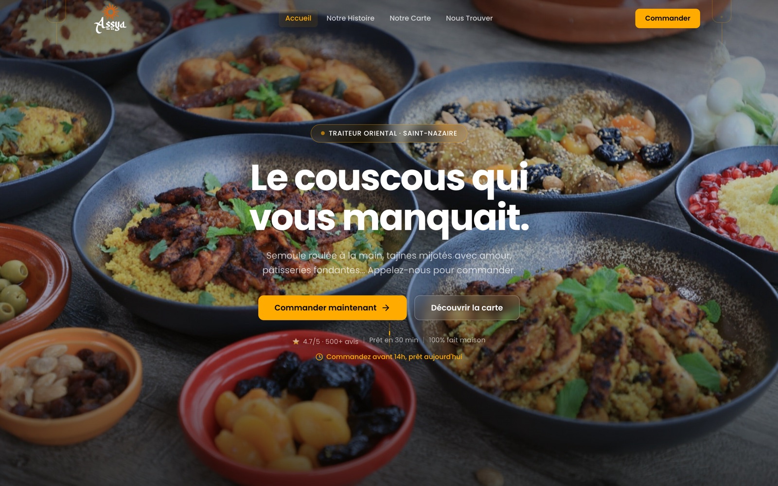 Aperçu du site Assya Traiteur